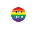 They/Them Pronoun Rainbow Flag Button Pins
