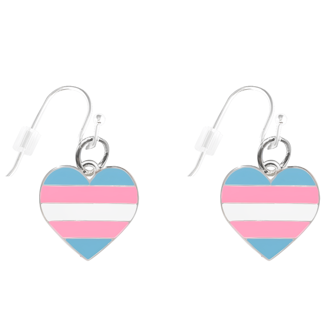 Transgender Flag Heart Earrings