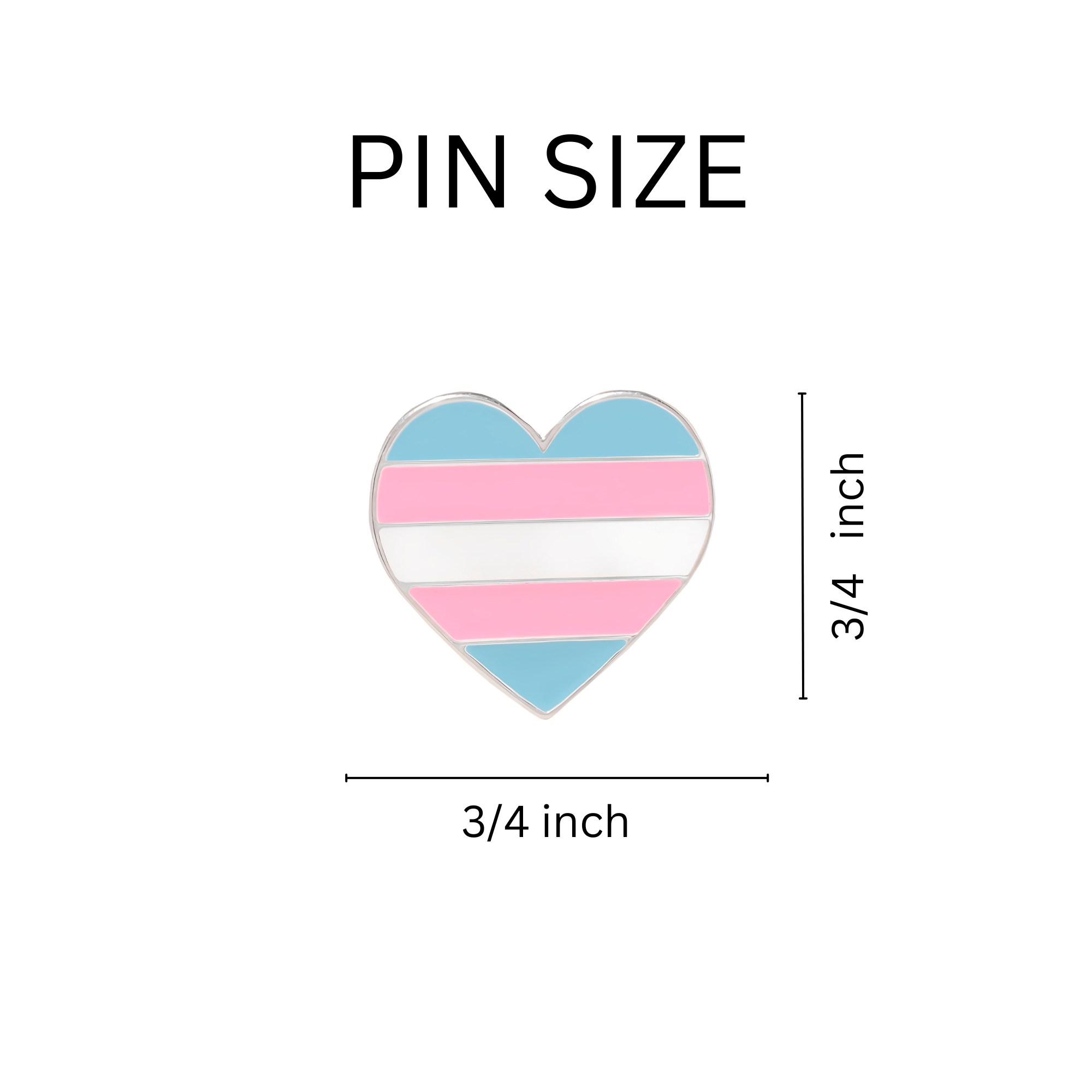 10 Pack Transgender Flag Heart Shaped Pins