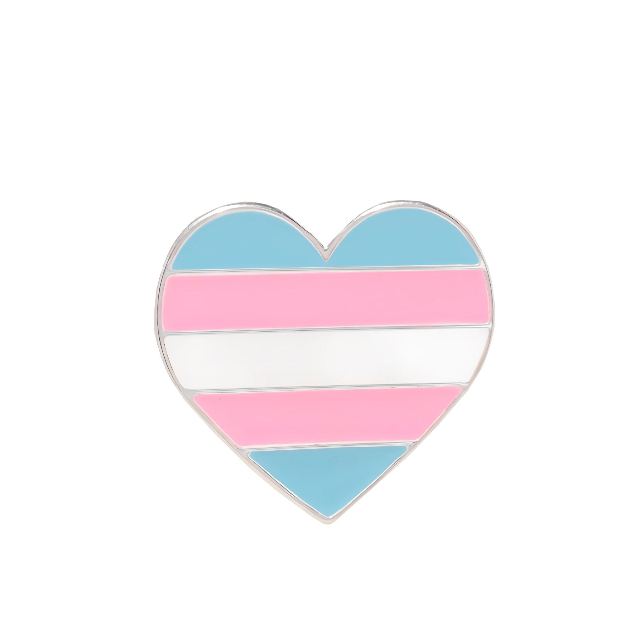 10 Pack Transgender Flag Heart Shaped Pins