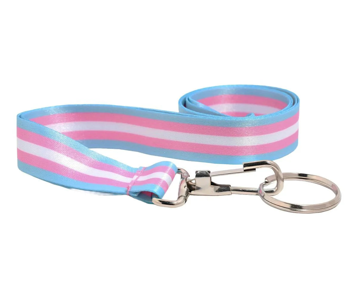 10 Pack Transgender Flag Lanyards