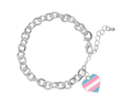 Transgender Heart Flag Chunky Charm Bracelets