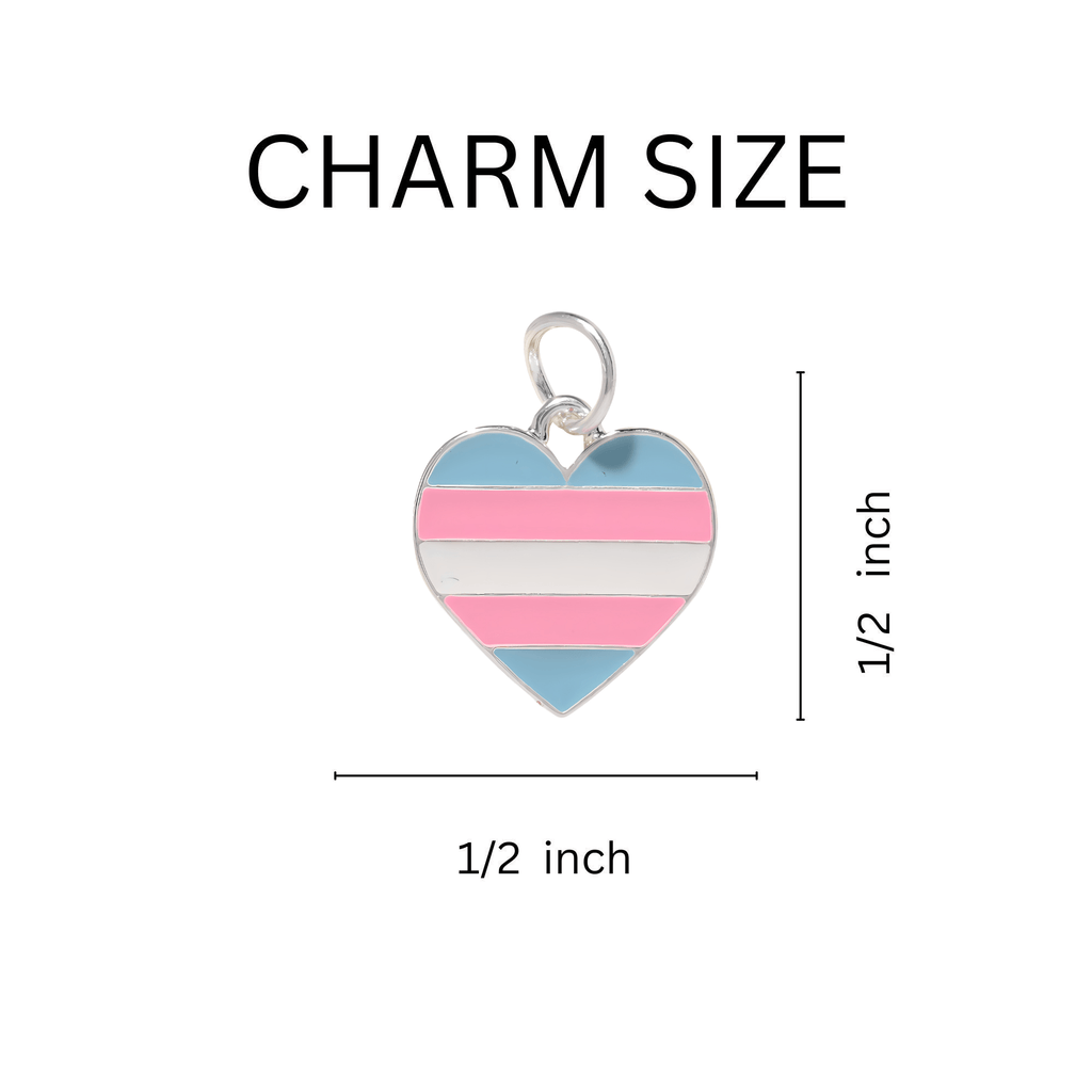 10 Pack Transgender Heart Pride Charms