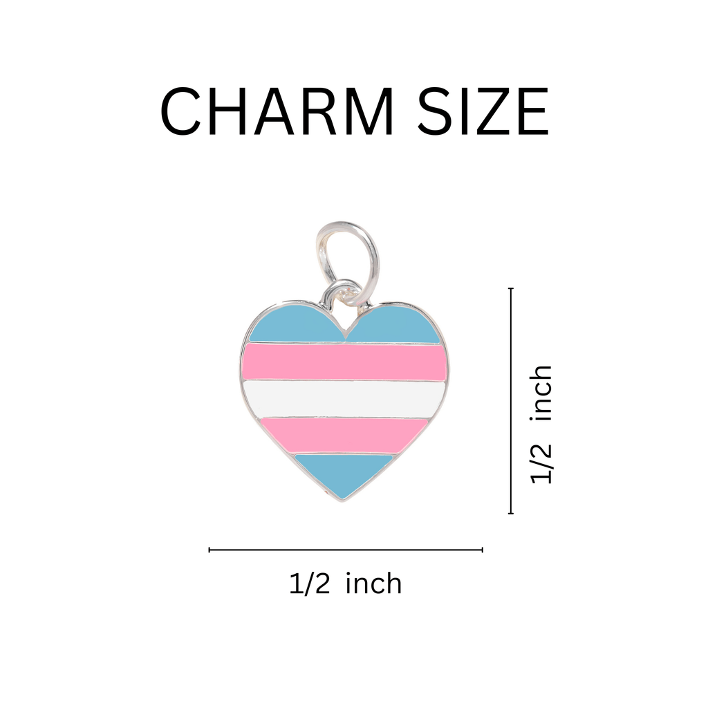 Transgender Heart Pride Retractable Charm Bracelets