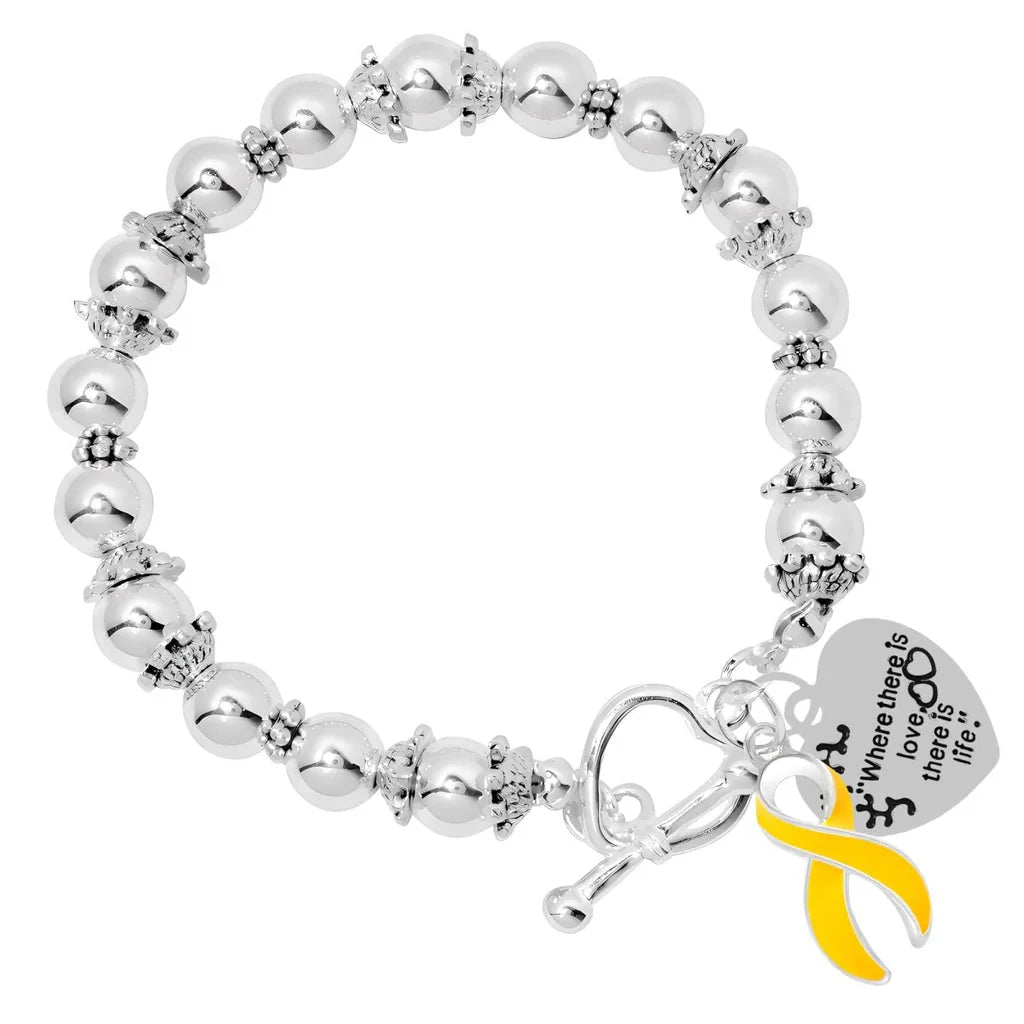 Where There is Love Gold Ribbon Bracelets