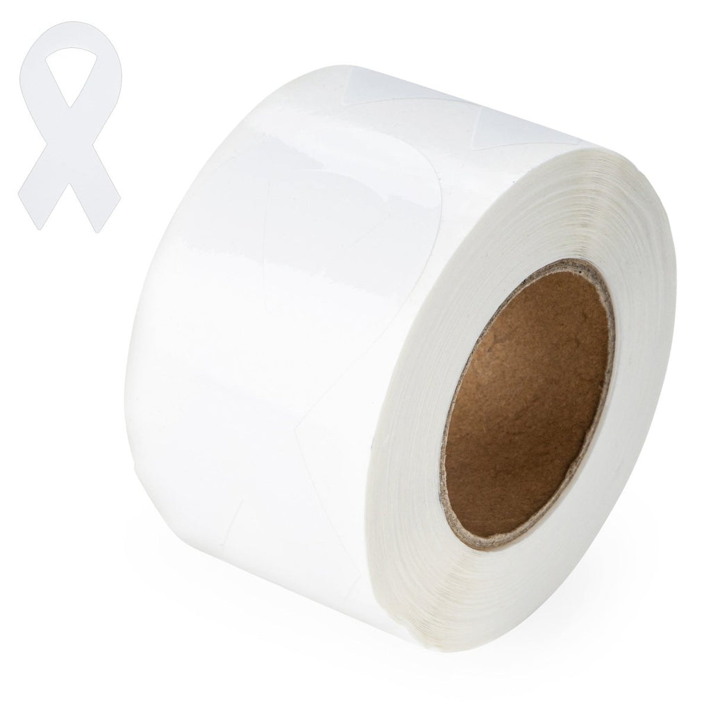 White Ribbon Awareness Stickers (250 per Roll)