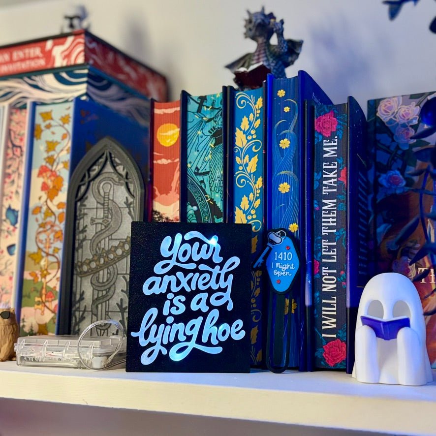 Your Anxiety is a Lying Hoe Light Up Book Nook