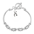 Zebra Print Ribbon Charm Partial Beaded Bracelets