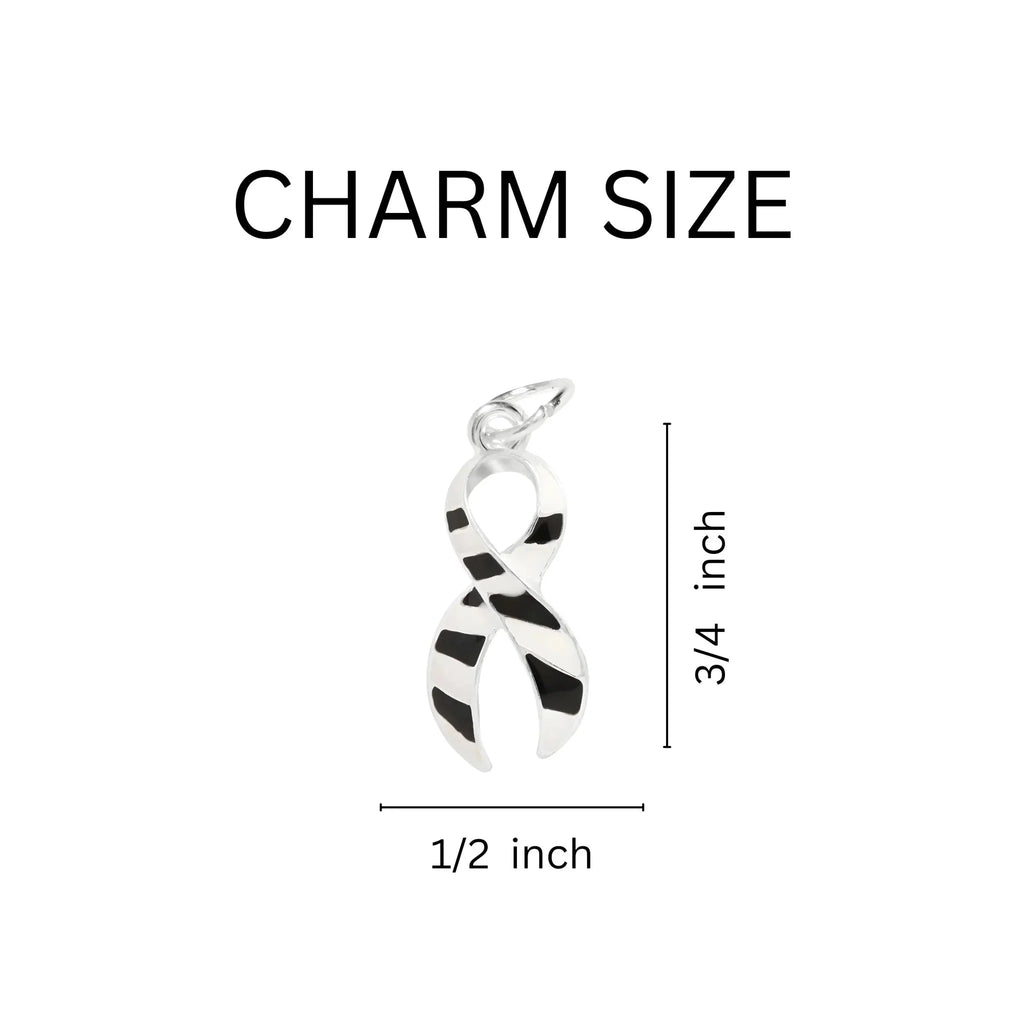 Zebra Print Ribbon Charm Partial Beaded Bracelets