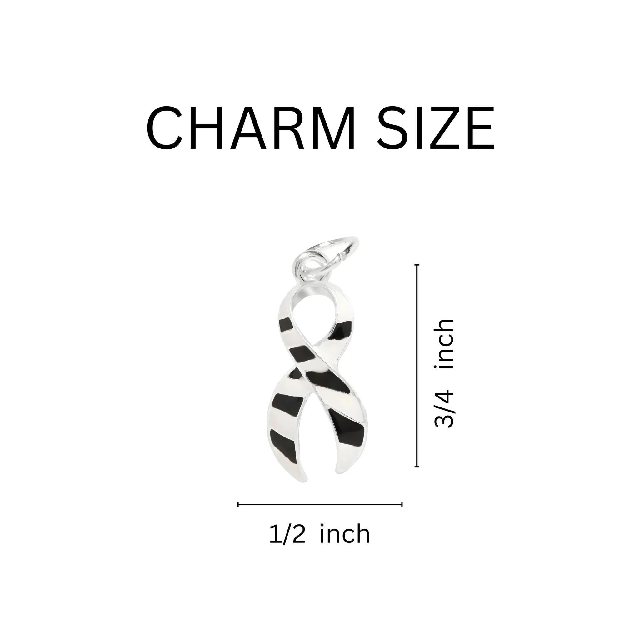 Zebra Print Ribbon Charm Partial Beaded Bracelets